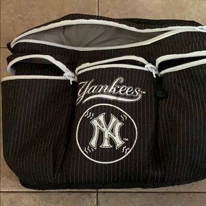Diaper Dude NY Yankees Diaper Bag Black Pinstripe